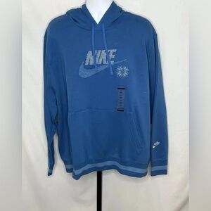 XXL - Men’s Nike Pullover Hoodie Sweater Blue White Embroidered New - NWT